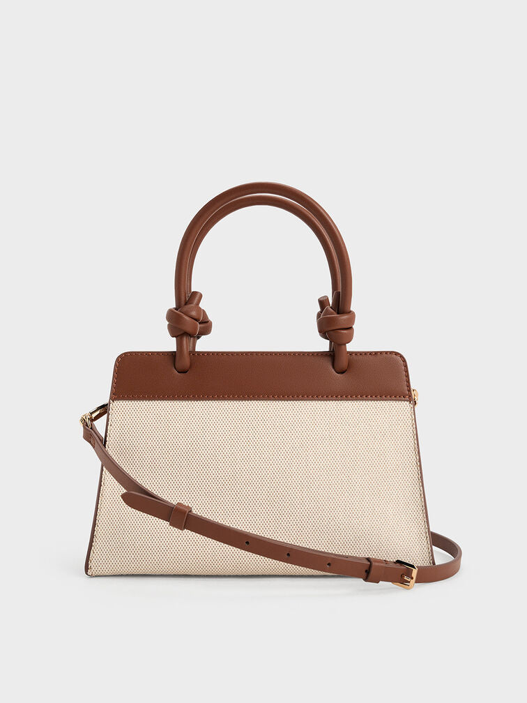 CK Sabine Canvas Knotted-Handle Bag