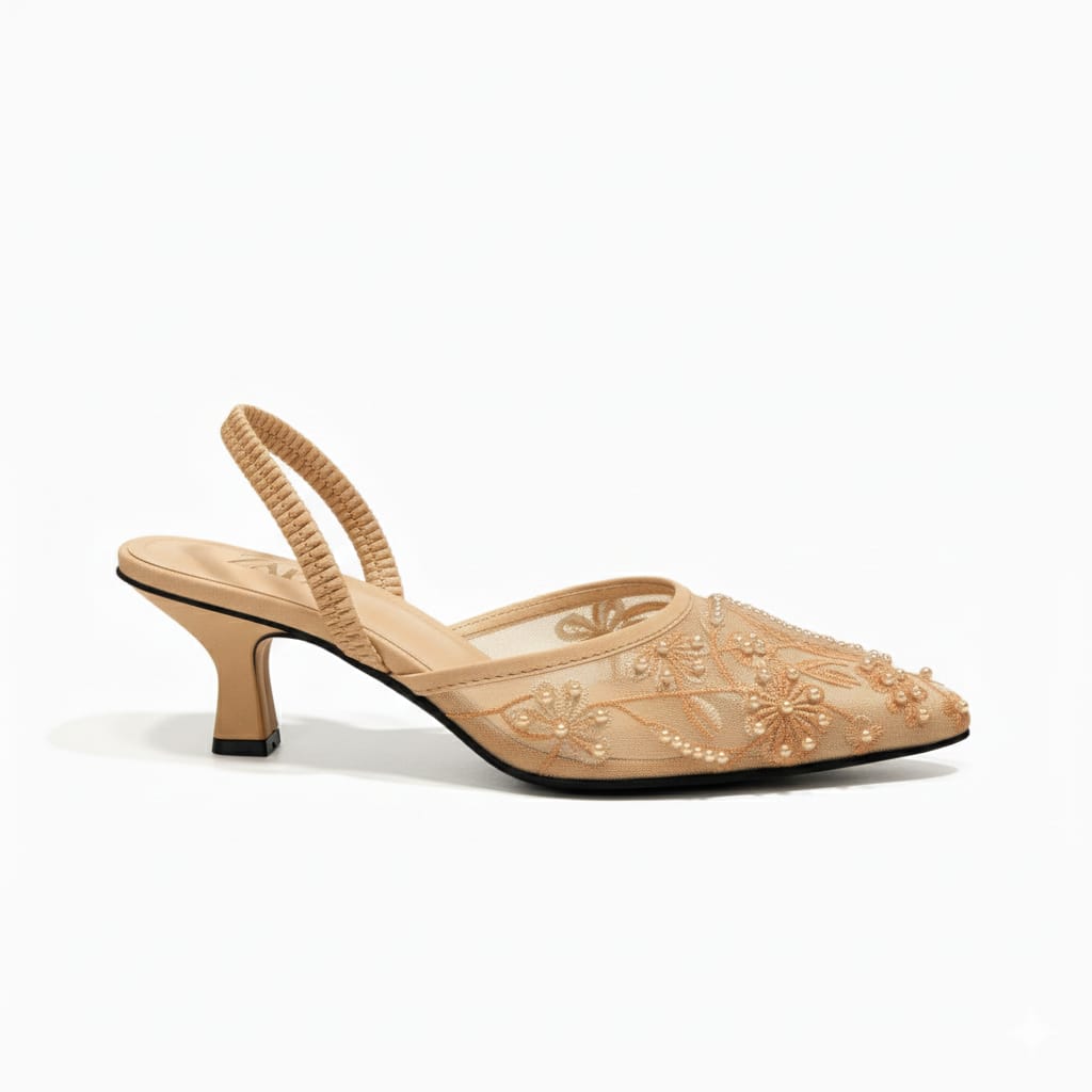 ZARA Embroidered Pump Heels