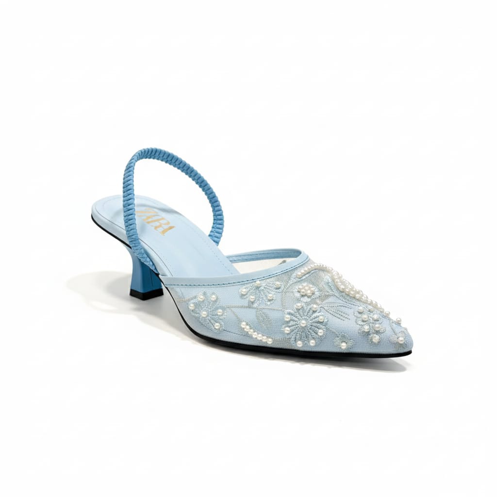 ZARA Embroidered Pump Heels