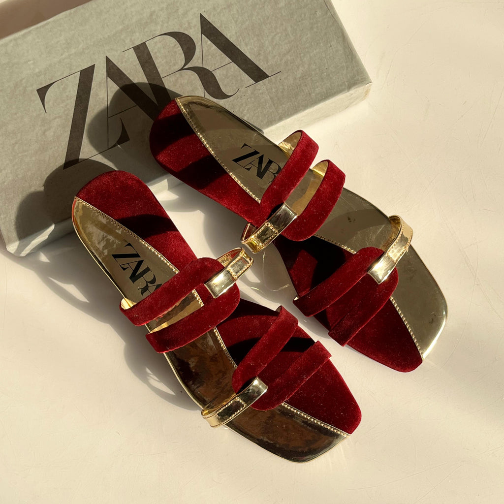 ZARA Pattern Flats( ALLOW TO OPEN AND FREE SHIPPING )