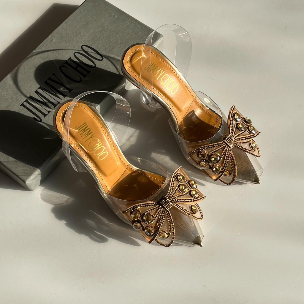 Jimmy Choo Wings Transparent Heels( ALLOW TO OPEN AND FREE SHIPPING )