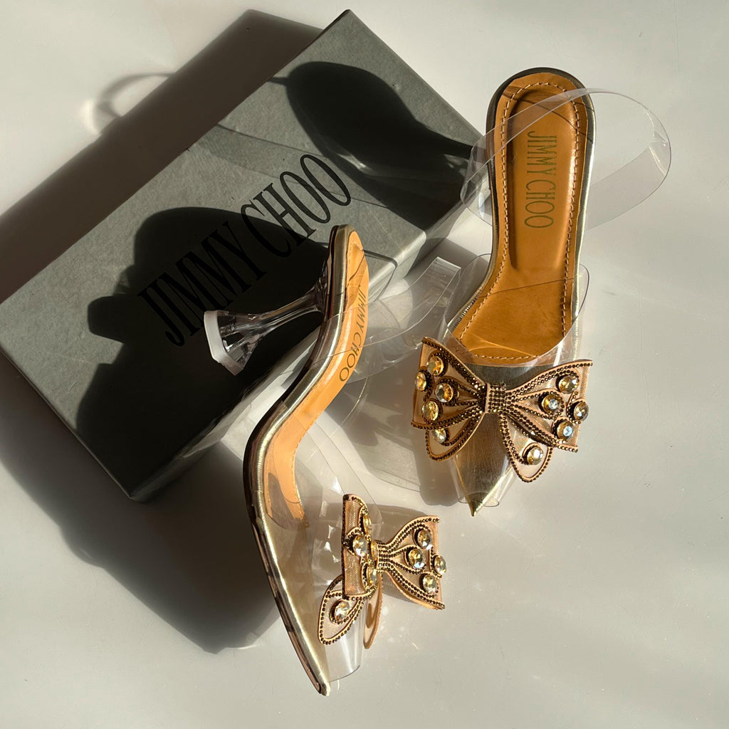 Jimmy Choo Wings Transparent Heels( ALLOW TO OPEN AND FREE SHIPPING )