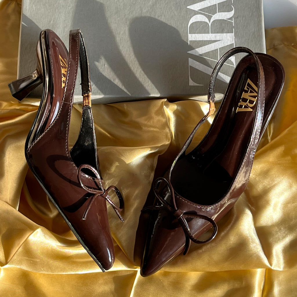 Sale BOW PATENT SLINGBACK( ALLOW TO OPEN AND FREE SHIPPING )