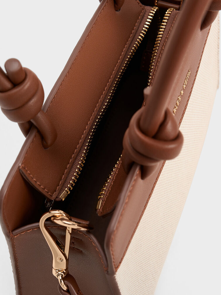 CK Sabine Canvas Knotted-Handle Bag