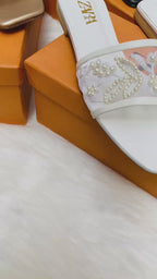 EMBROIDERY NET FLAT SLIPPER( ALLOW TO OPEN AND FREE SHIPPING )