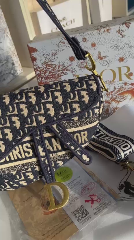 Dior Canvas Saddle Bag