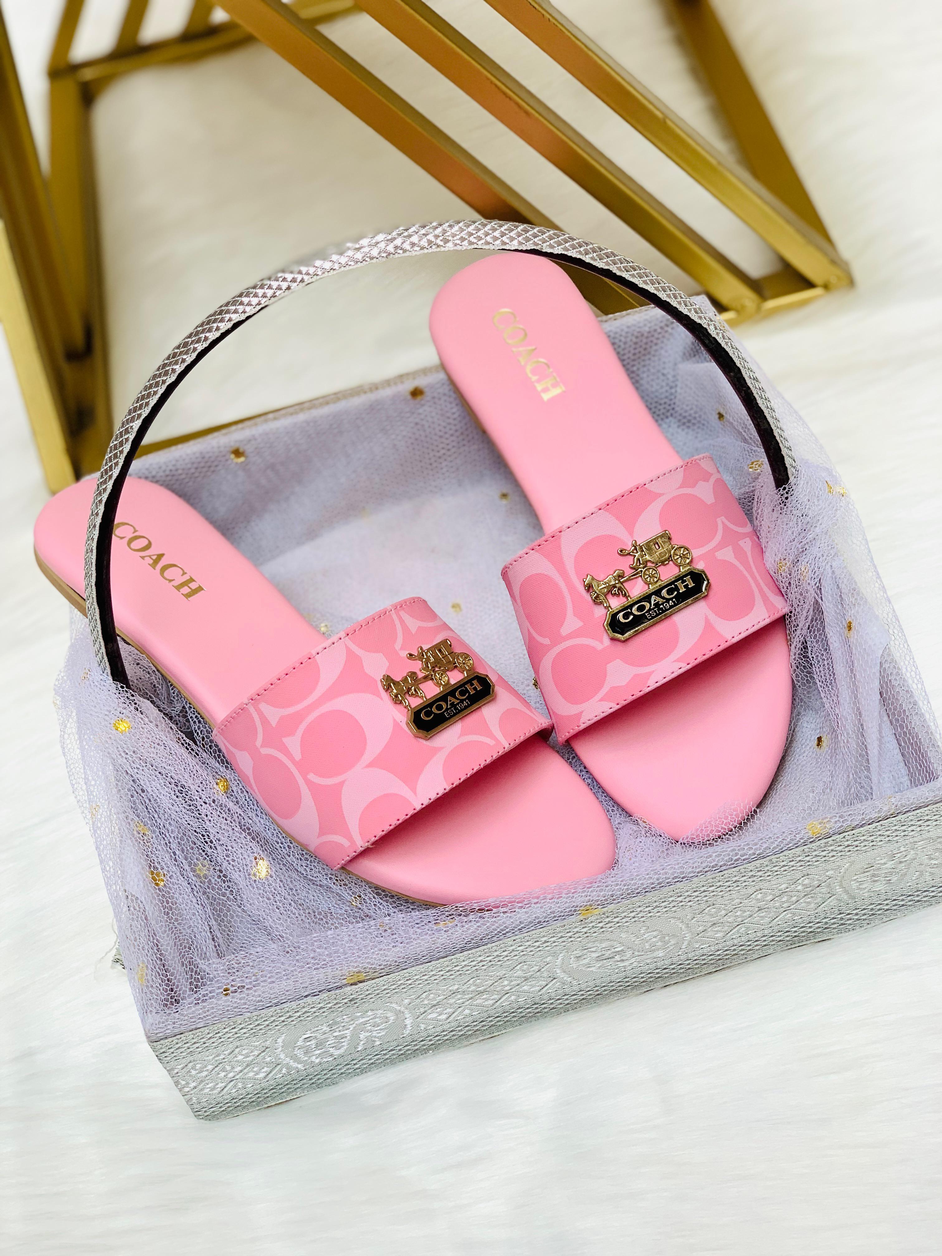 Coach copy Monogram Slide Sandals( ALLOW TO OPEN AND FREE SHIPPING )