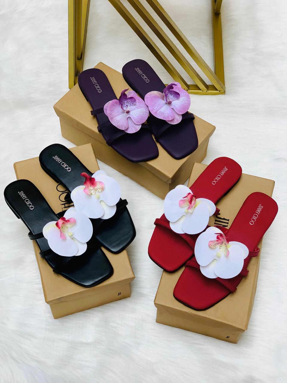 Flower floral Flat slippers ( ALLOW TO OPEN AND FREE SHIPPING )