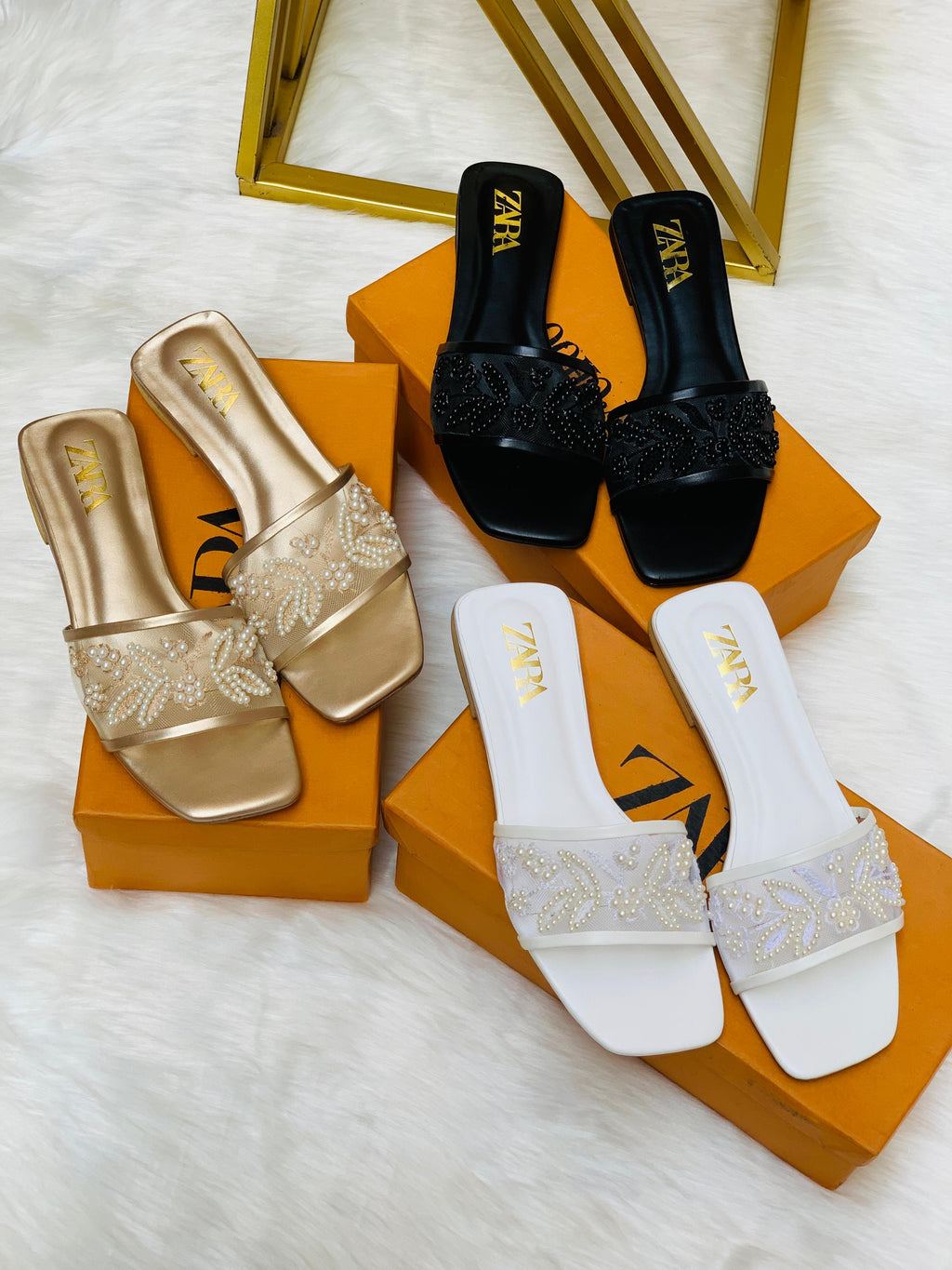EMBROIDERY NET FLAT SLIPPER( ALLOW TO OPEN AND FREE SHIPPING )