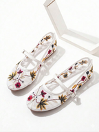 Floral Embroidery Flats Pump Shoe