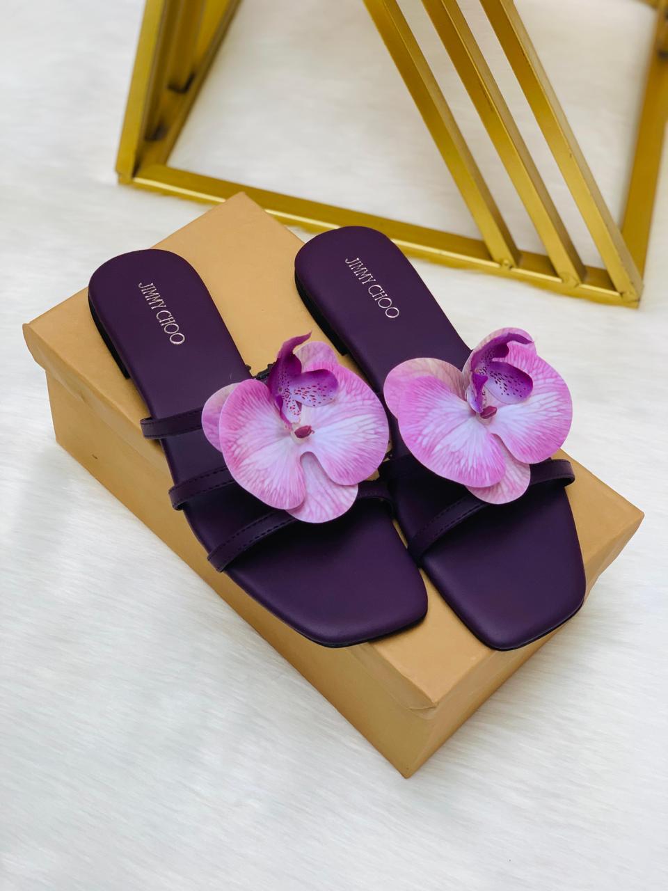 Flower floral Flat slippers ( ALLOW TO OPEN AND FREE SHIPPING )