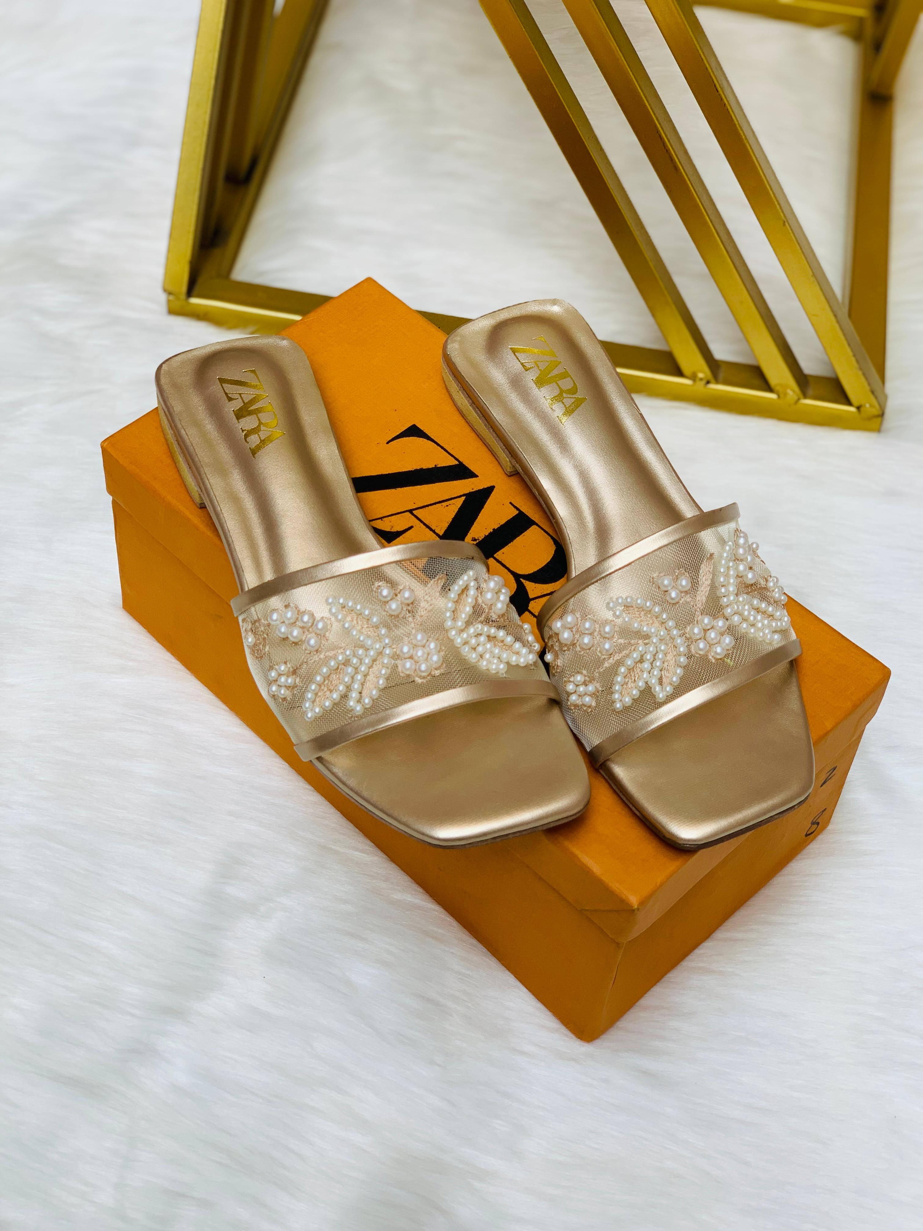 EMBROIDERY NET FLAT SLIPPER( ALLOW TO OPEN AND FREE SHIPPING )