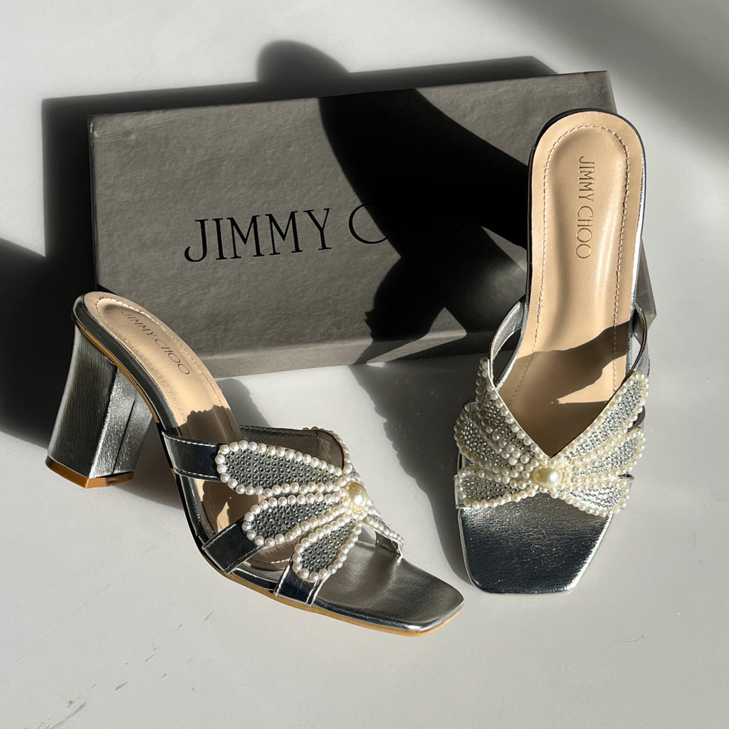 Pearls Bow Heel ( ALLOW TO OPEN AND FREE SHIPPING )