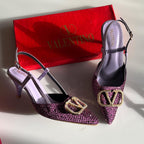 Crystal V Slingback Heels